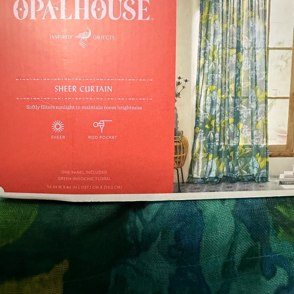 OpalHouse Sheer Curtains Green Indochic Floral